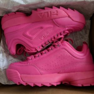 Worn once - Fila Disruptor 2 hot pink